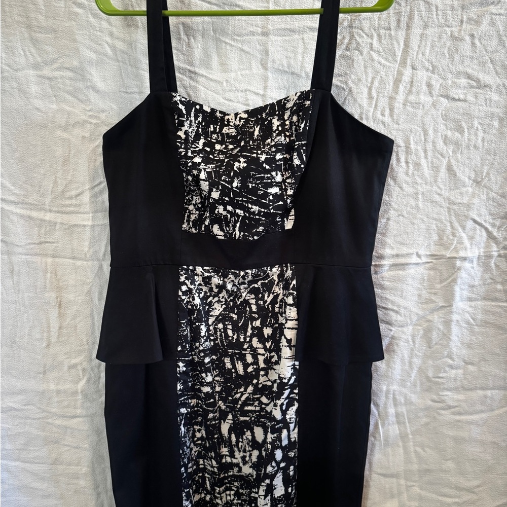 Saks Fifth Avenue Black and White Strapless Dress